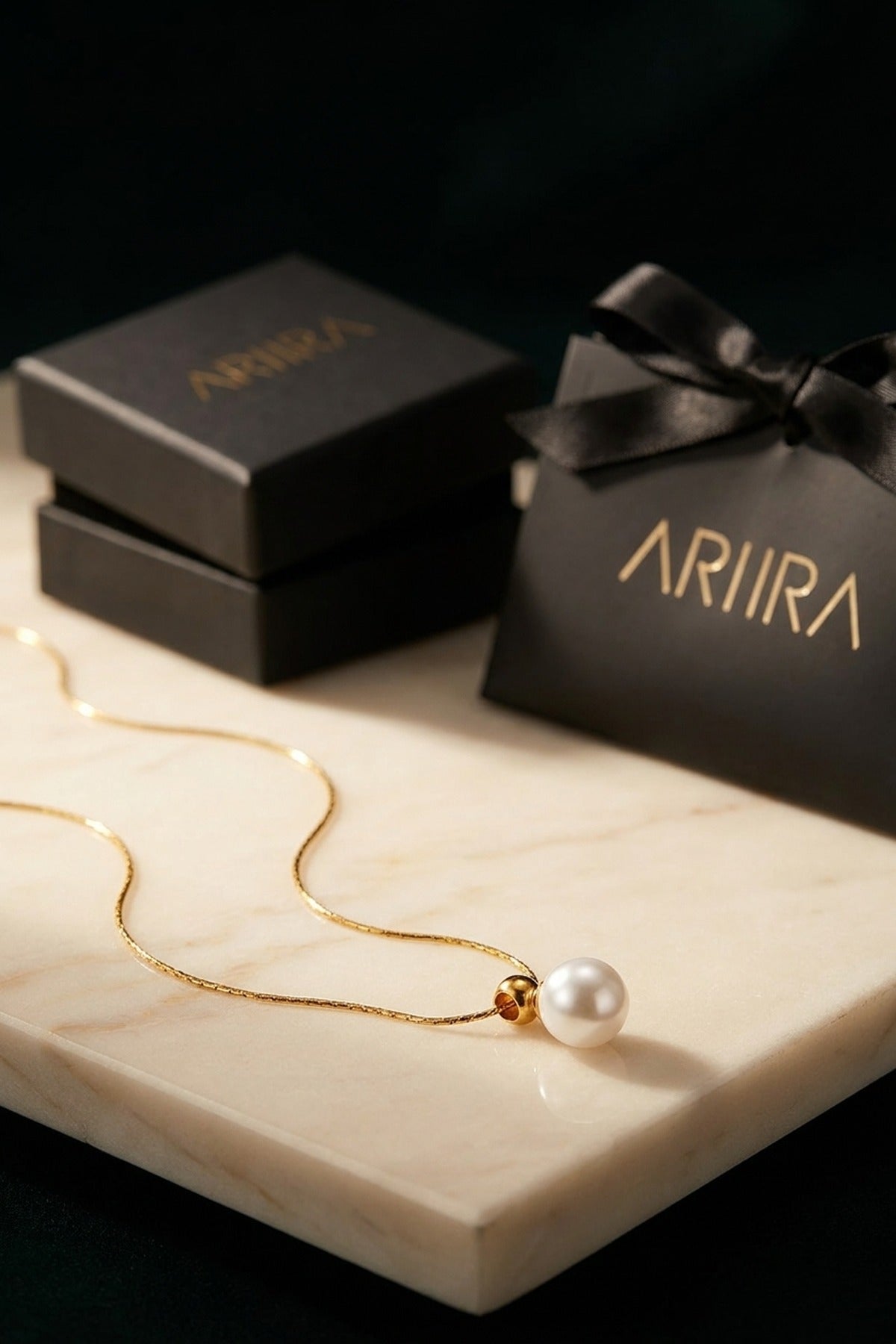 Gold Oona Gold Tone Single Pearl Pendant