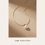 Gold Oona Gold Tone Single Pearl Pendant