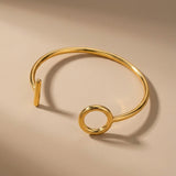 Gold Ottilie Geometric Toggle Cuff Bracelet