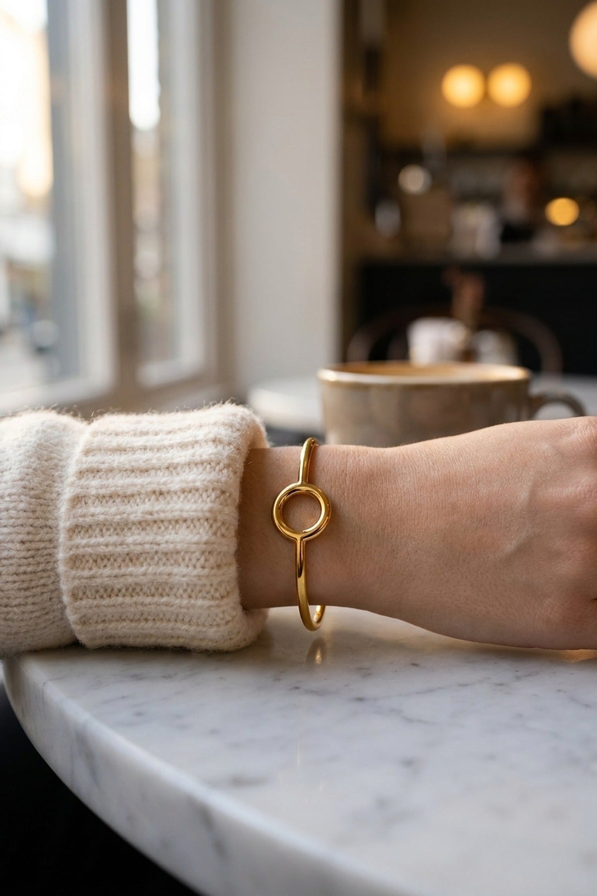 Gold Ottilie Geometric Toggle Cuff Bracelet