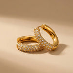 Gold Plum Gold Tone Chunky Pavé Hoop
