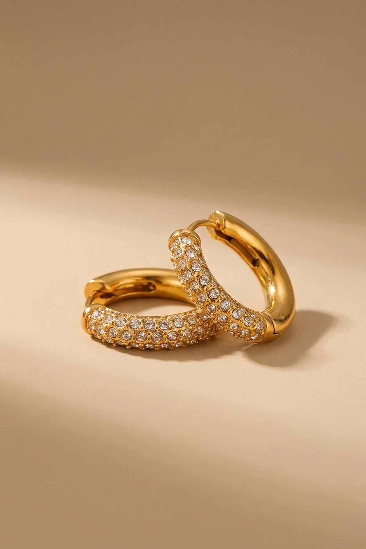 Gold Plum Gold Tone Chunky Pavé Hoop
