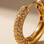 Gold Plum Gold Tone Chunky Pavé Hoop