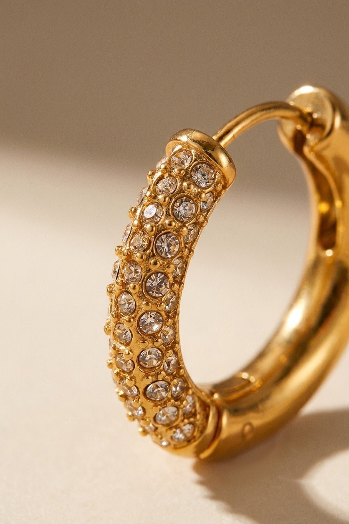 Gold Plum Gold Tone Chunky Pavé Hoop