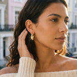 Gold Plum Gold Tone Chunky Pavé Hoop