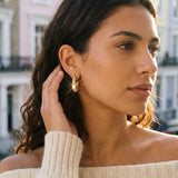 Gold Plum Gold Tone Chunky Pavé Hoop