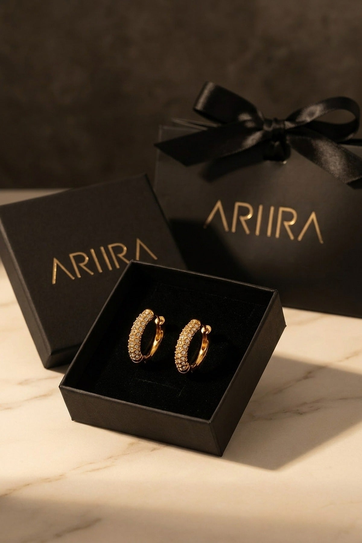 Gold Plum Gold Tone Chunky Pavé Hoop
