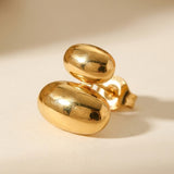 gold Reena Gold Tone Double Oval Huggie