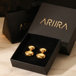 gold Reena Gold Tone Double Oval Huggie