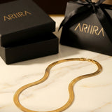 gold Rey Gold Tone Flat Snake Chain
