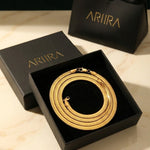 gold Rey Gold Tone Flat Snake Chain