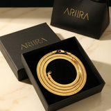 gold Rey Gold Tone Flat Snake Chain