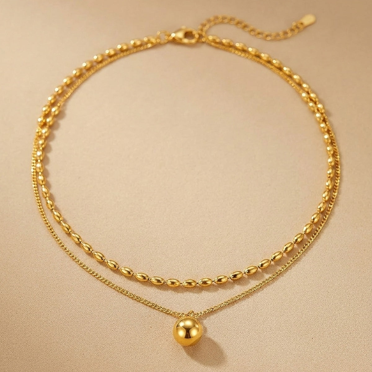 gold Sable Layered Gold Tone Bead