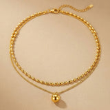 gold Sable Layered Gold Tone Bead