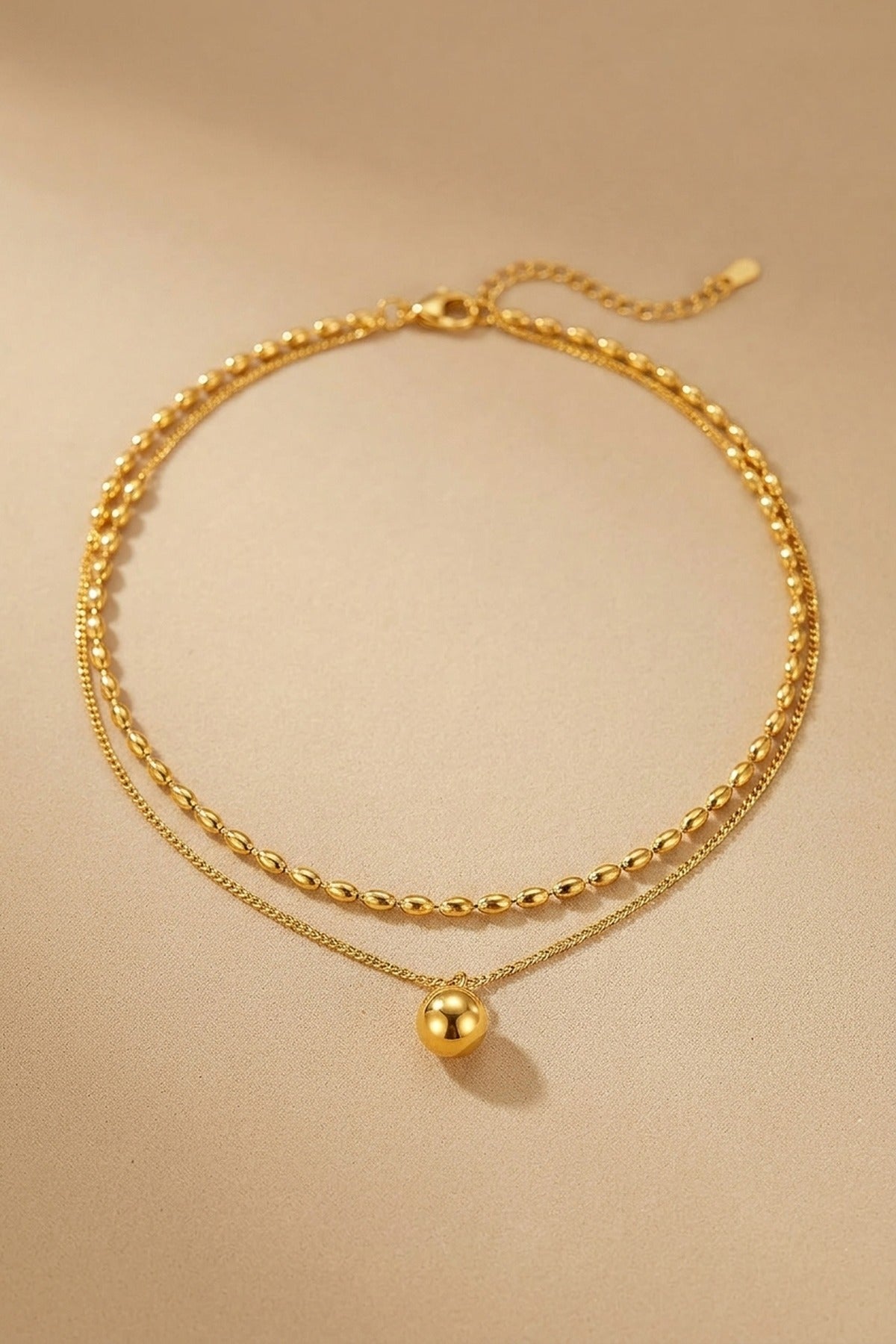 gold Sable Layered Gold Tone Bead