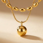 gold Sable Layered Gold Tone Bead