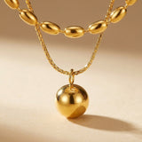 gold Sable Layered Gold Tone Bead