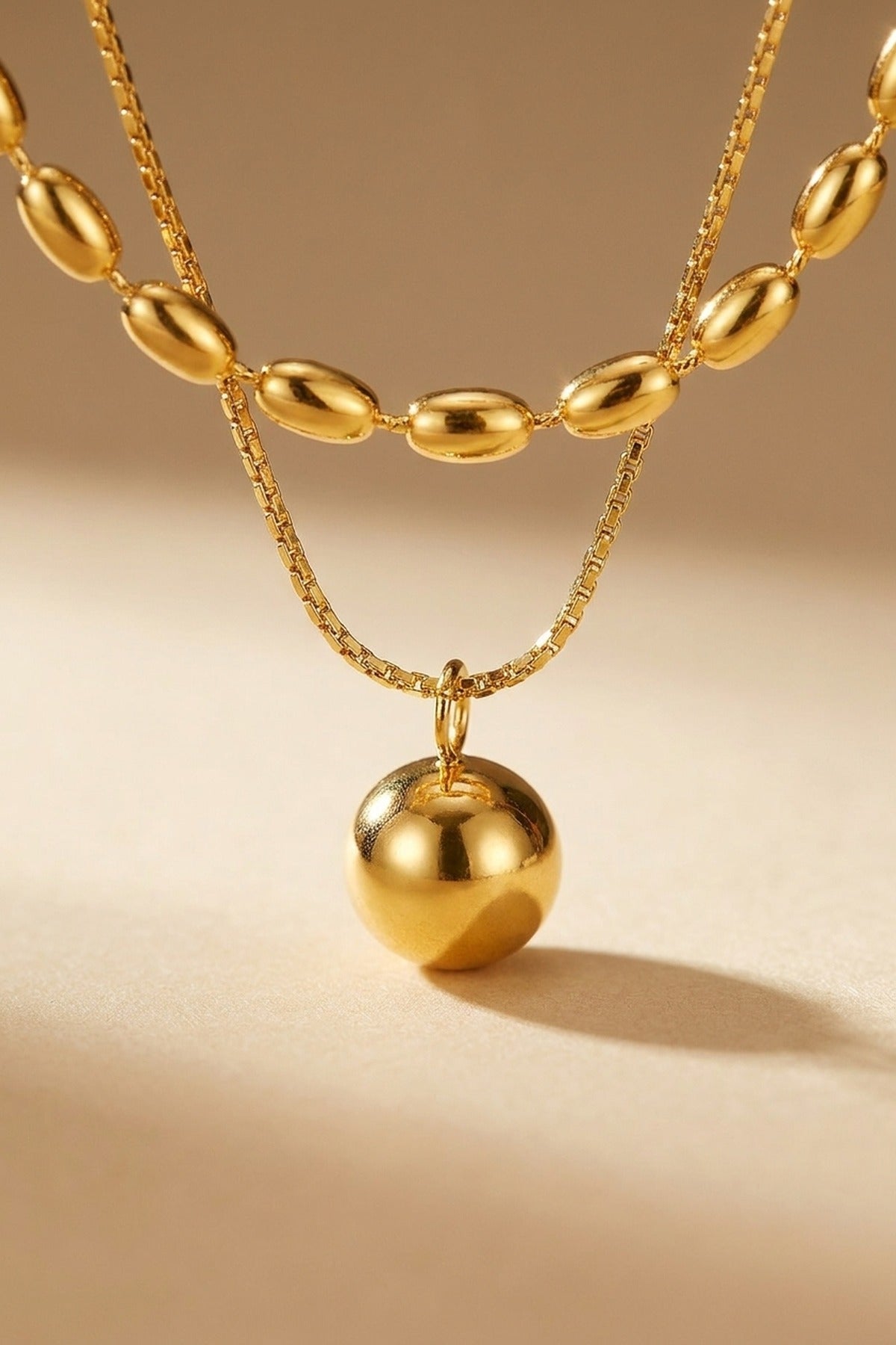 gold Sable Layered Gold Tone Bead