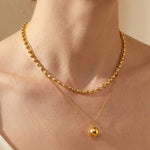 gold Sable Layered Gold Tone Bead