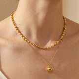 gold Sable Layered Gold Tone Bead