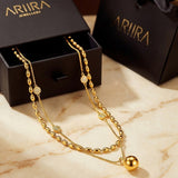 gold Sable Layered Gold Tone Bead
