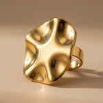 gold Sunny Gold Tone Abstract Wavy Statement