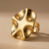 gold Sunny Gold Tone Abstract Wavy Statement