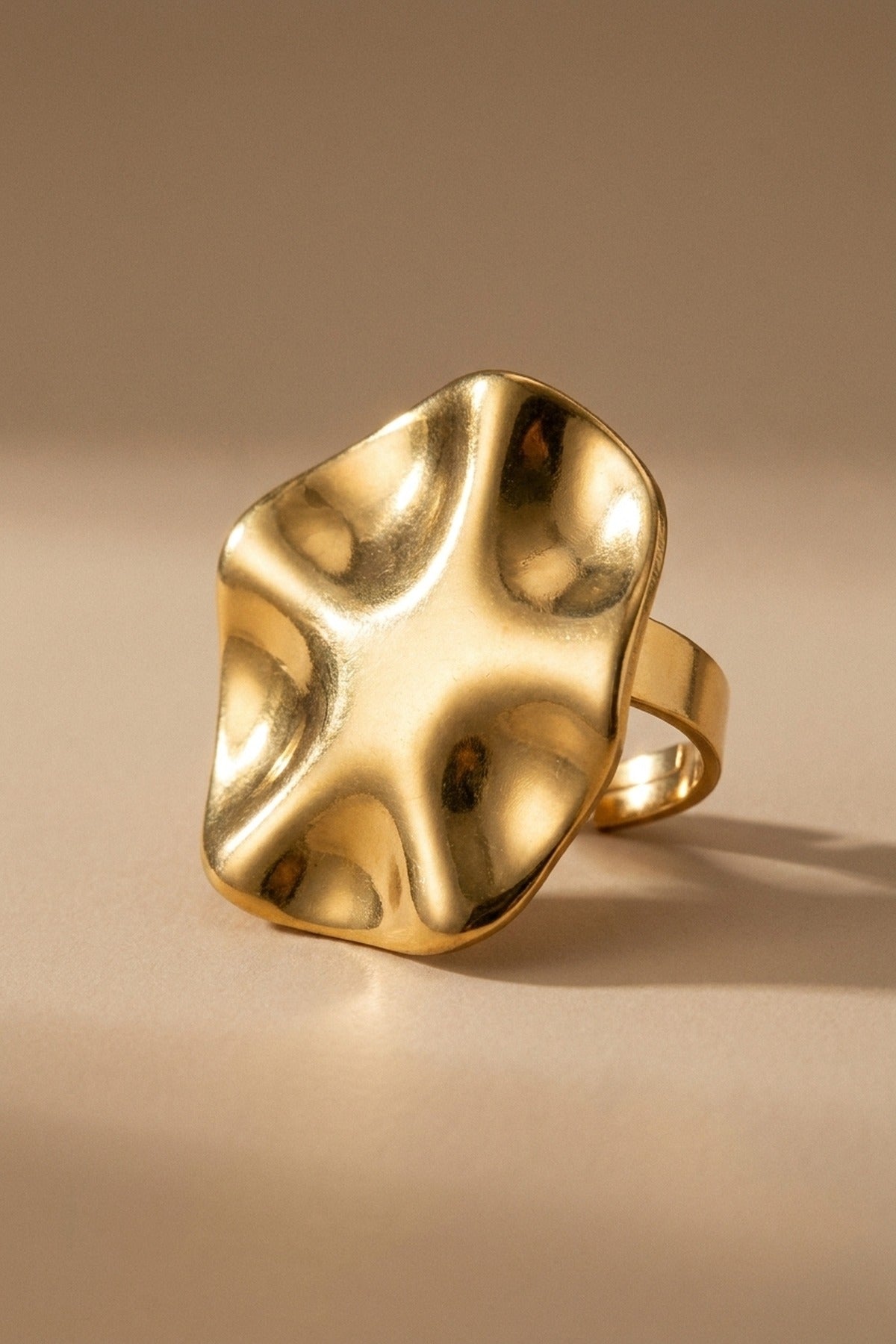 gold Sunny Gold Tone Abstract Wavy Statement
