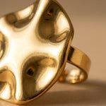 gold Sunny Gold Tone Abstract Wavy Statement