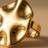 gold Sunny Gold Tone Abstract Wavy Statement
