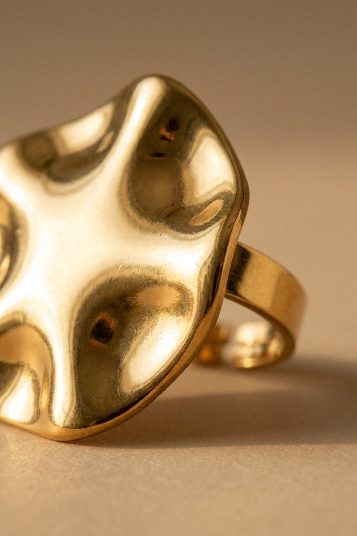 gold Sunny Gold Tone Abstract Wavy Statement