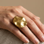 gold Sunny Gold Tone Abstract Wavy Statement