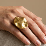 gold Sunny Gold Tone Abstract Wavy Statement