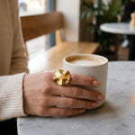 gold Sunny Gold Tone Abstract Wavy Statement