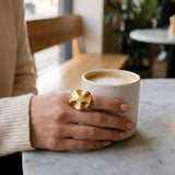 gold Sunny Gold Tone Abstract Wavy Statement