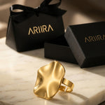 gold Sunny Gold Tone Abstract Wavy Statement