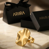 gold Sunny Gold Tone Abstract Wavy Statement