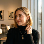 gold Gaia Gold Tone Starburst Pendant Necklace