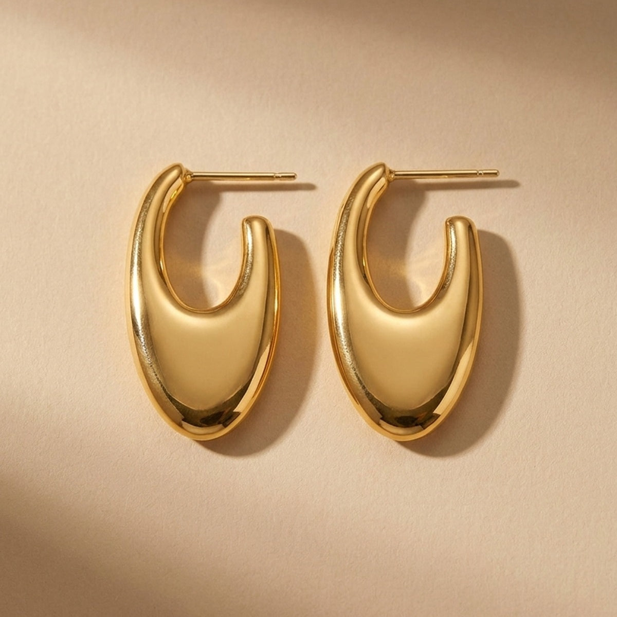 gold Talulah Sculptural Open Hoop Earrings