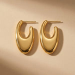 gold Talulah Sculptural Open Hoop Earrings