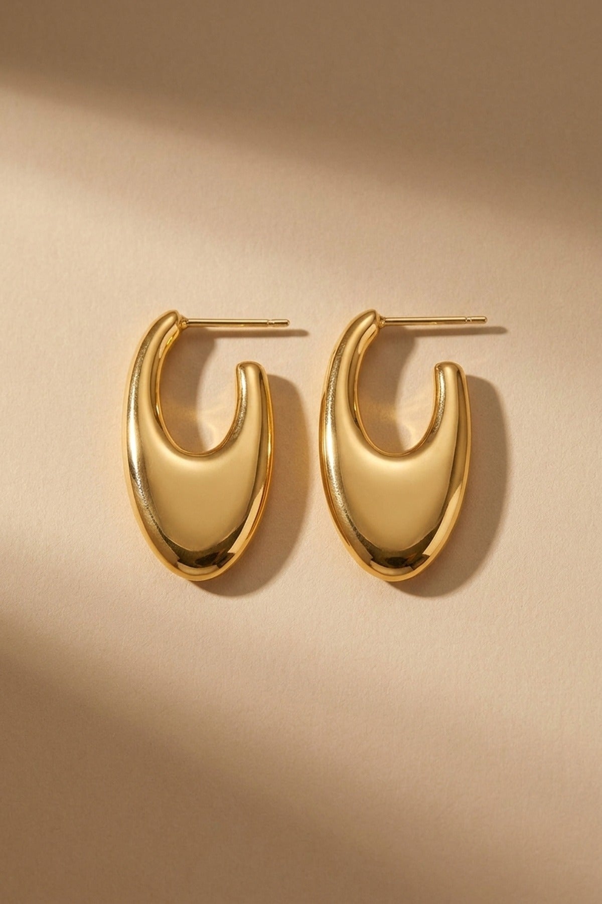 gold Talulah Sculptural Open Hoop Earrings
