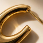gold Talulah Sculptural Open Hoop Earrings