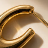 gold Talulah Sculptural Open Hoop Earrings