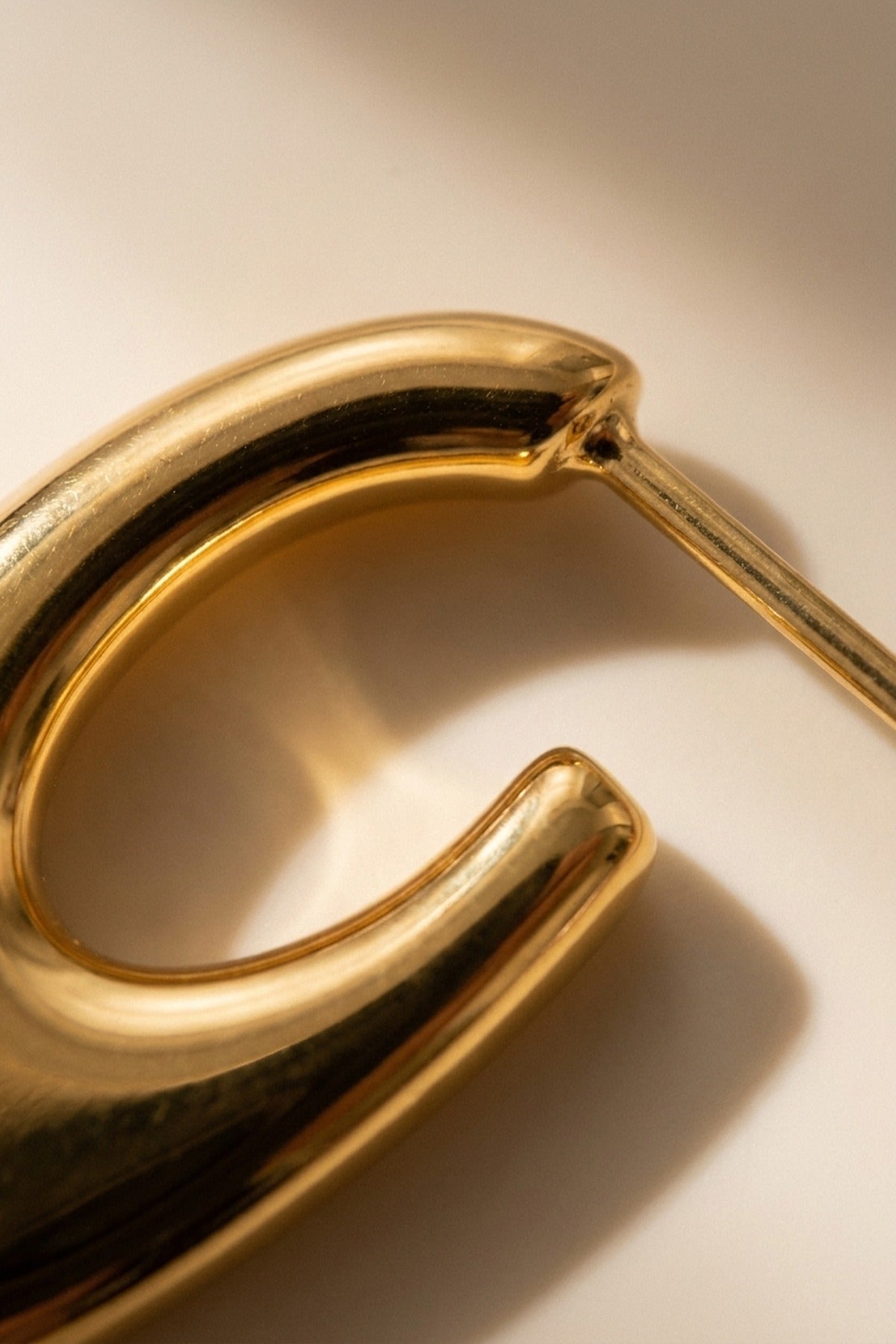 gold Talulah Sculptural Open Hoop Earrings