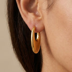 gold Talulah Sculptural Open Hoop Earrings