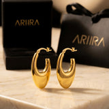 gold Talulah Sculptural Open Hoop Earrings