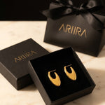 gold Talulah Sculptural Open Hoop Earrings