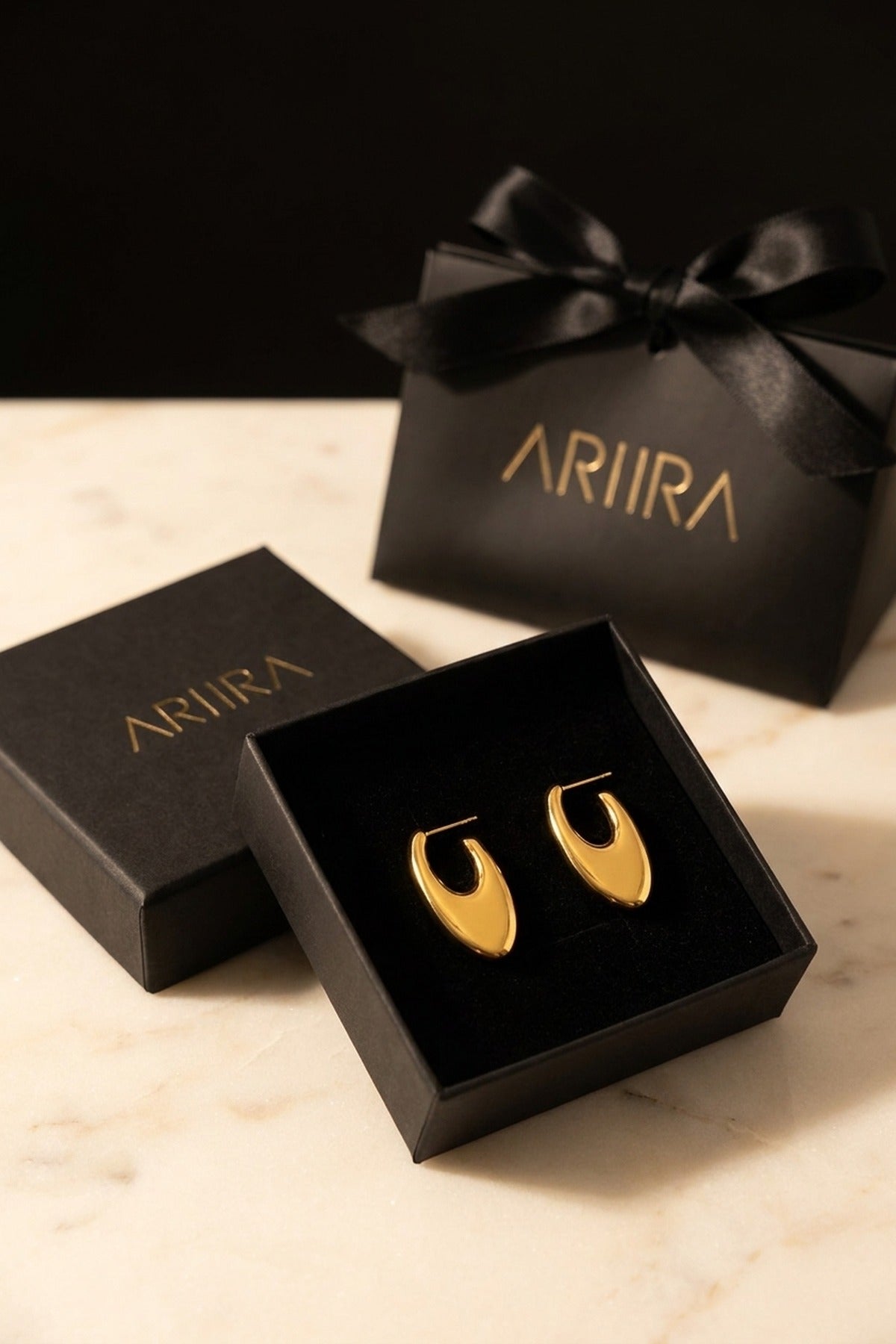 gold Talulah Sculptural Open Hoop Earrings