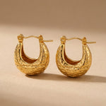 Gold Tova Gold Tone Textured Crescent Hoop