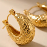 Gold Tova Gold Tone Textured Crescent Hoop